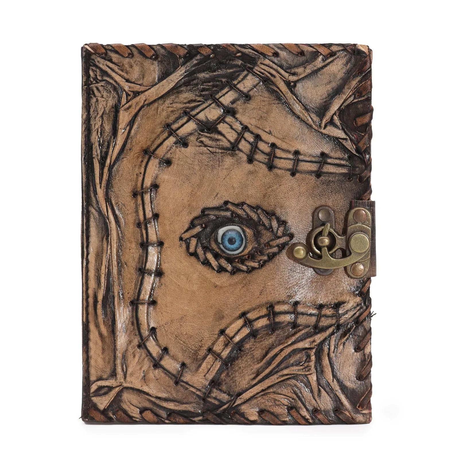 Hnědý Zápisník - Dekor Zlého Oka - 160 Stránek - 20x15cm