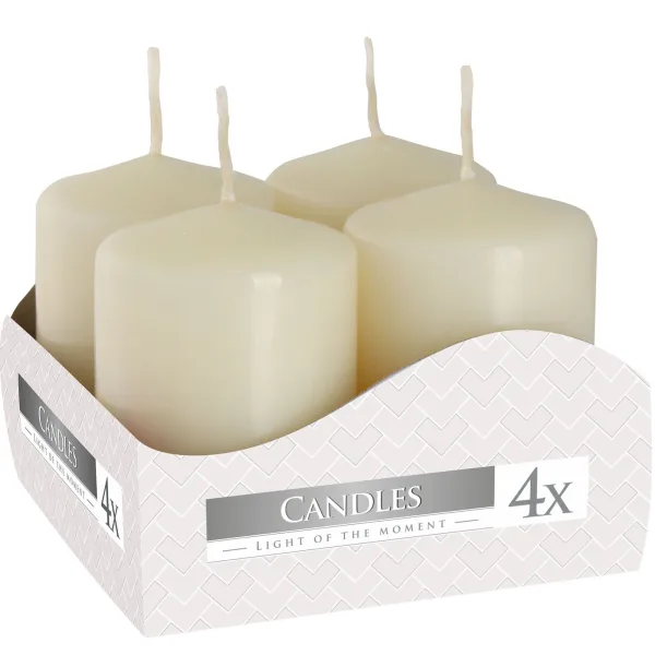 Set 4 Sloupových Svíček 40x60mm - Ivory