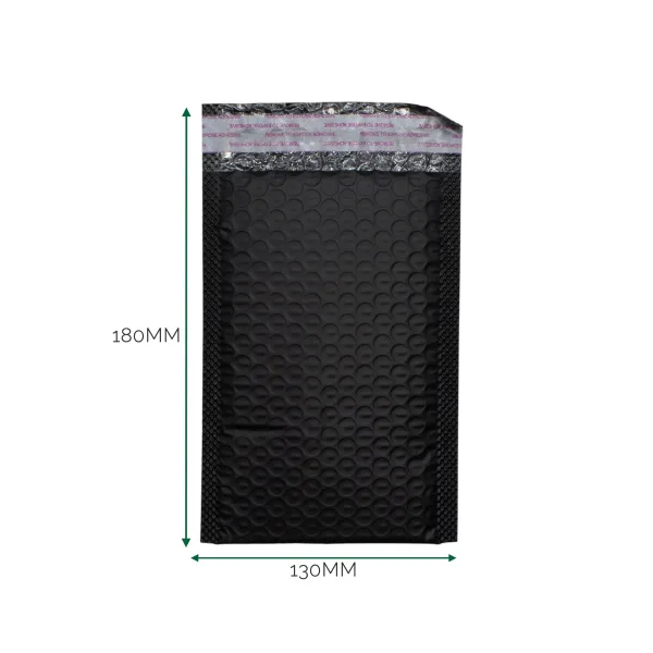 Černá Polyetylénová Bublinková Obálka (130x180+40mm)