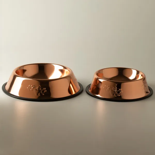 PAW Misky na krmivo - v měděném stylu - 18 cm - nerezová ocel