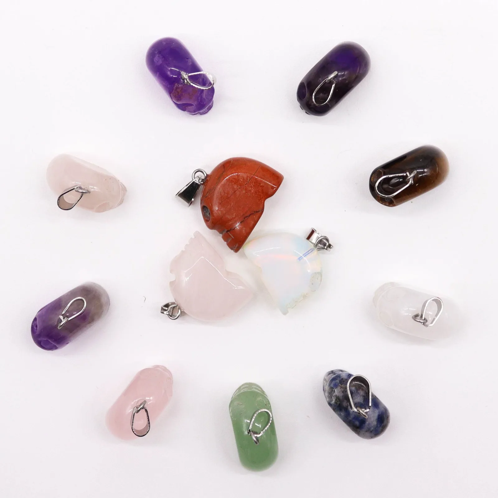 Přívěsky z Drahých Kamenů - Mini Lebky (12 různých)  20x15mm