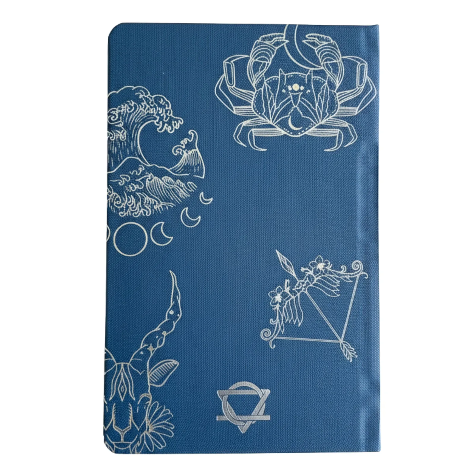 Modrý Wellness Zápisník - 120 stran - Stříbrné Symboly Zodiac
