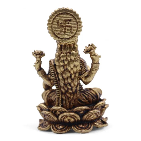 Mosazní Miniaturní Sošky Bohů - Laxmi (22gms)  - 37mm