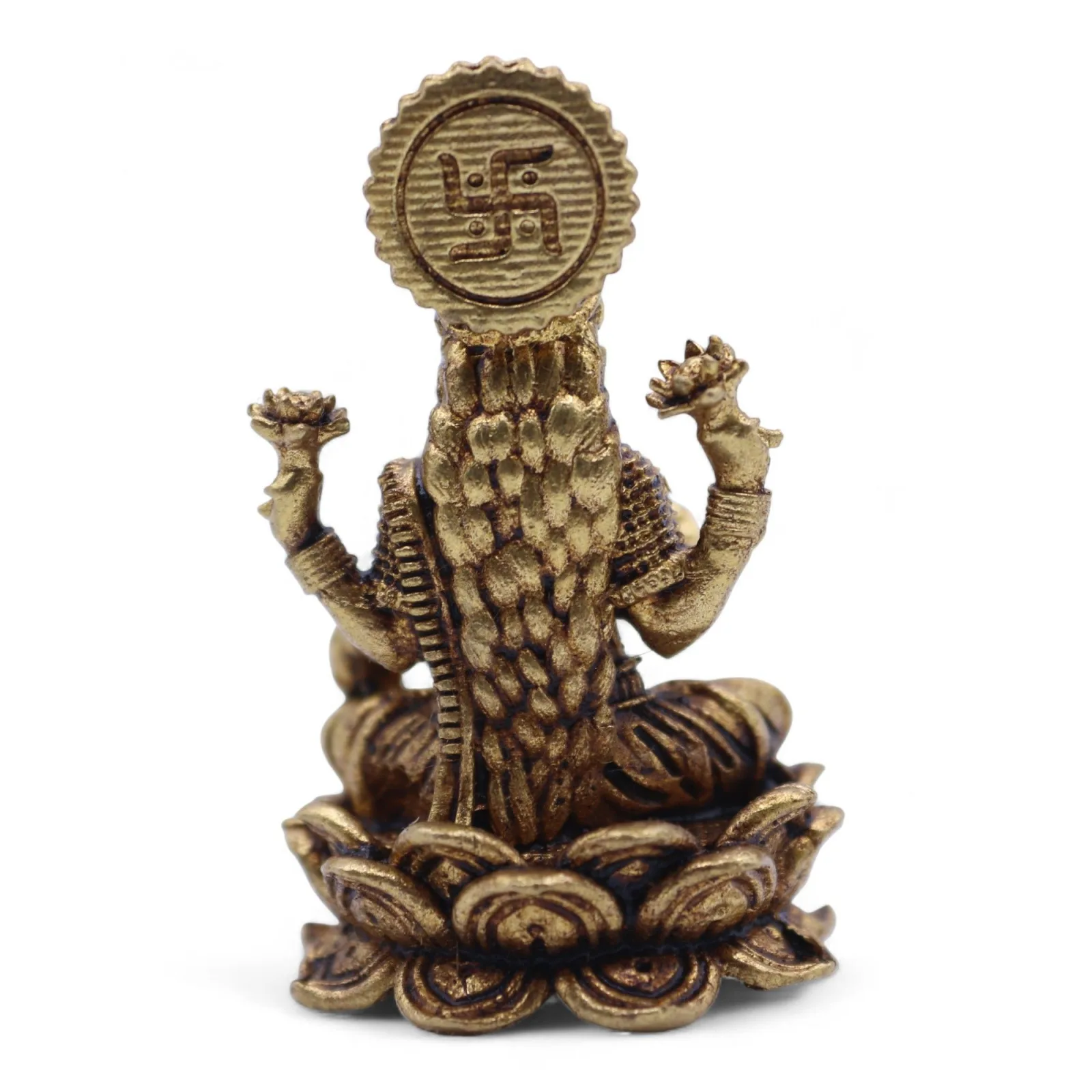 Mosazní Miniaturní Sošky Bohů - Laxmi (22gms)  - 37mm