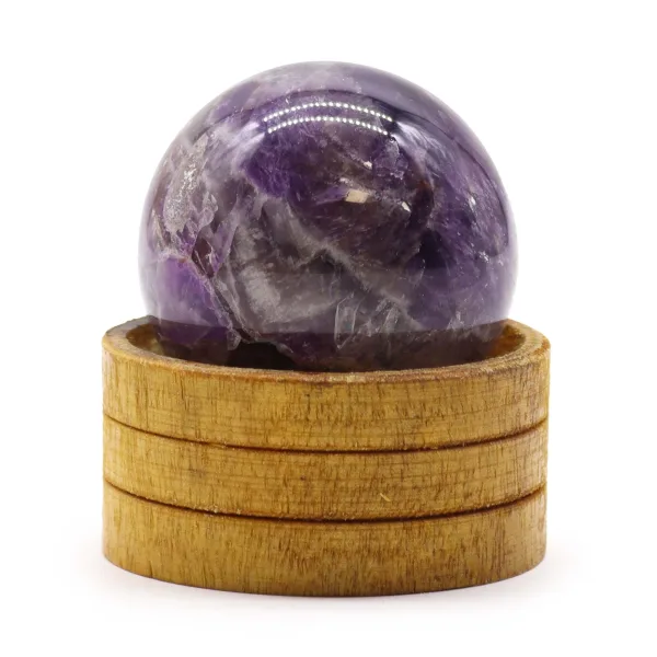 Křišťálová Koule z Drahých Kamenů 50mm - Africký Ametyst se Stojanem