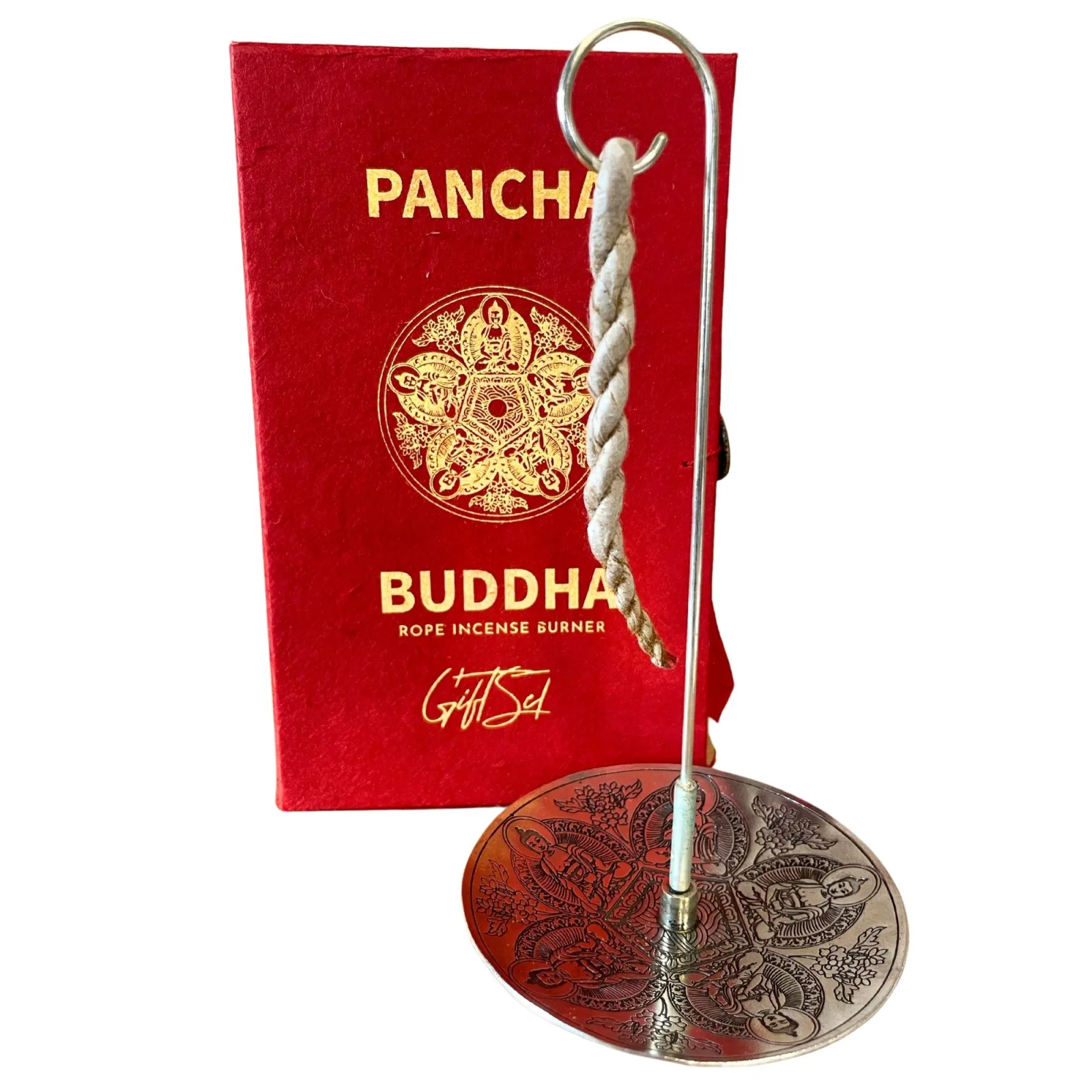 Sada Vonného Provázku a Postříbřeného Stojanu - Pancha Buddha