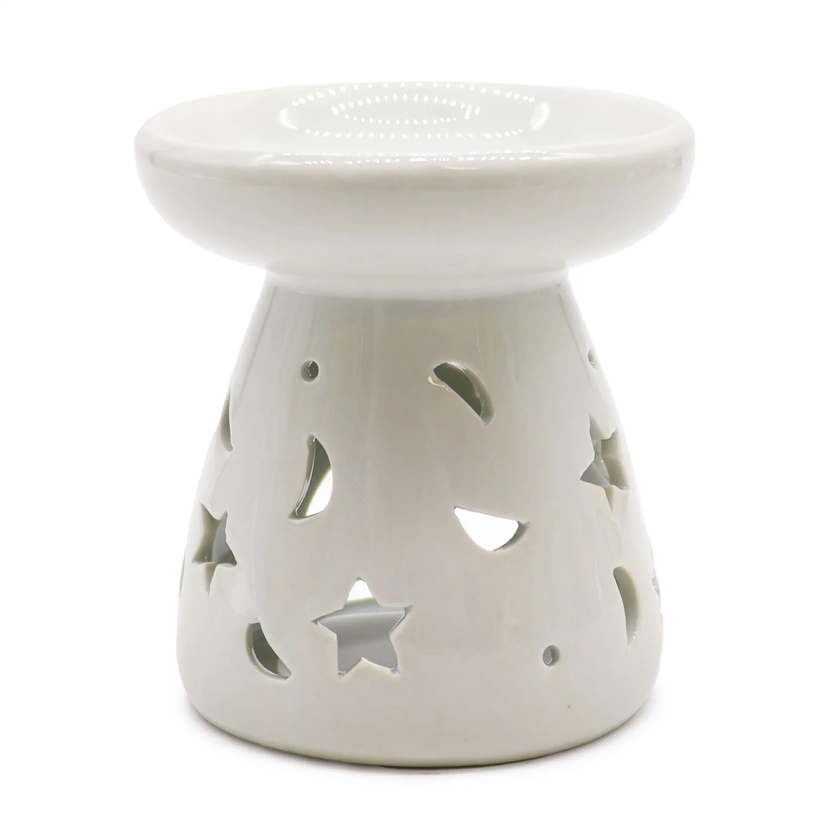 VELKÁ Klasická Bílá Aroma Lampa - Měsíc a Hvězdy
