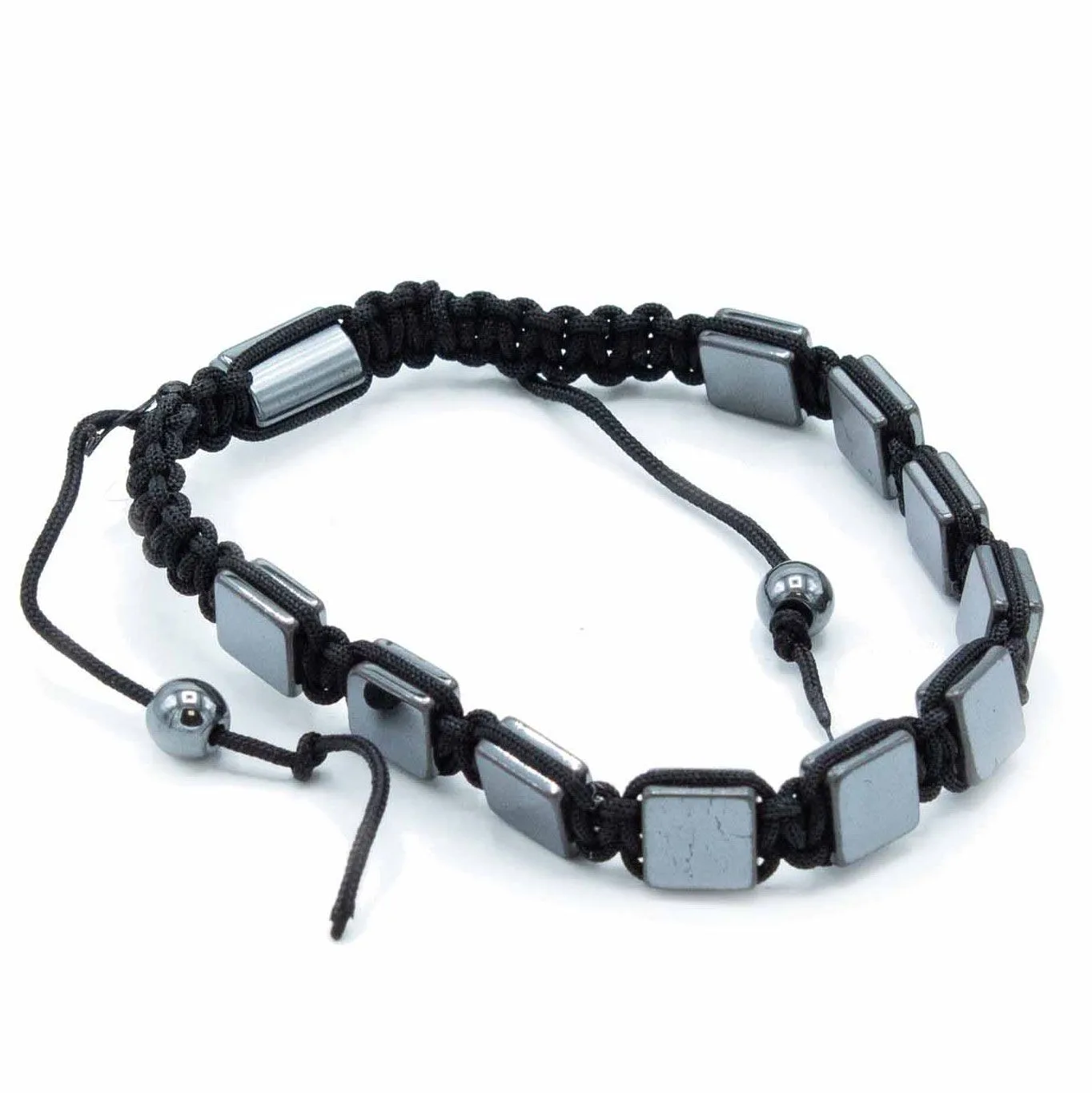 Magnetický Hematitový Náramek Shamballa - Ploché Kostky