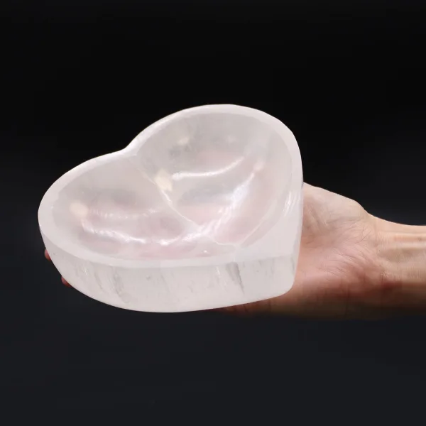 Selenitová Miska Srdce - 15cm