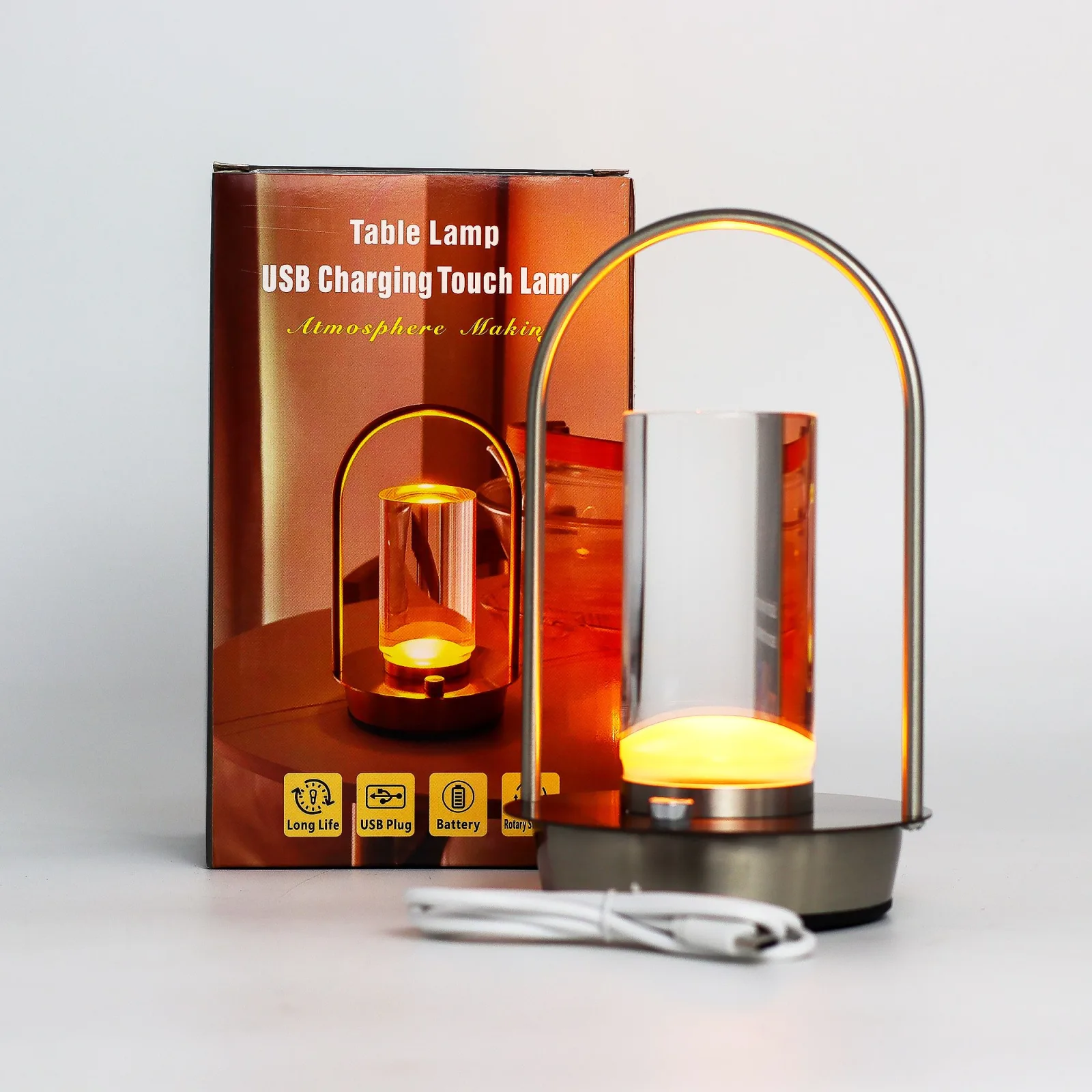 Dotyková Lampa - Křišťálová Lucerna - USB (C) - Dobíjecí (2000 Watt)
