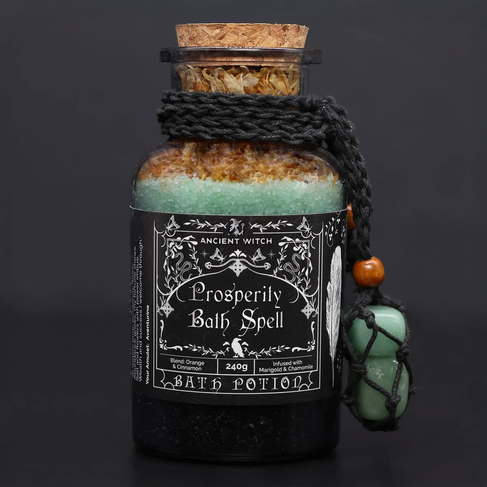 Ancient Witch Kouzelný Koupelový Lektvar & Amulet z Aventurínu - Prosperita