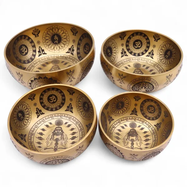 Misky Jóga z Čisté Mosazi - Set 4 Kusů - cca 3.85kg