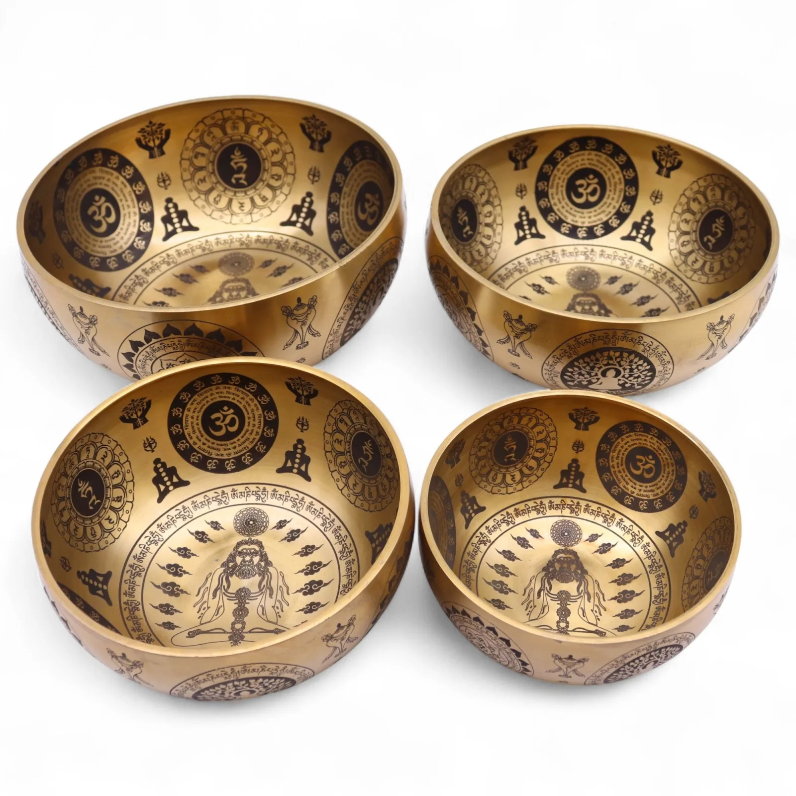 Misky Jóga z Čisté Mosazi - Set 4 Kusů - cca 3.85kg