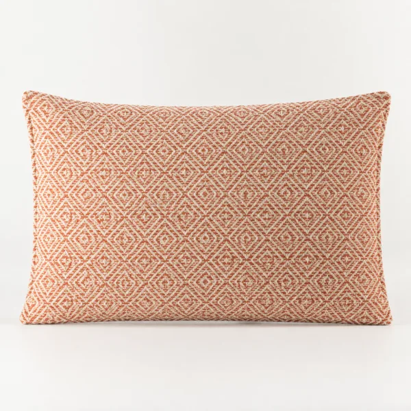 Klasický povlak na polštář - bordó čtverce - 30×50 cm - Dřevěný styl