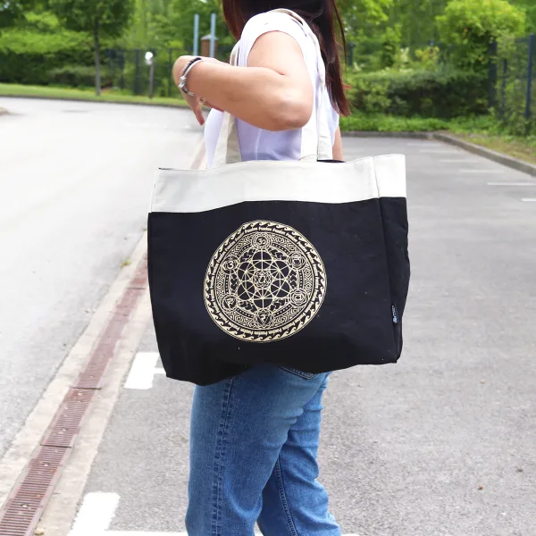 Velká Nákupní Taška (38x15x43cm) Čokoládová Stonewash 14oz- Svobodná Chakra