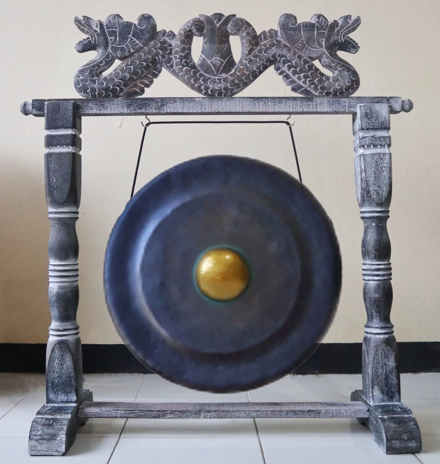 Střední Gong se Stojanem - 50cm - Černý