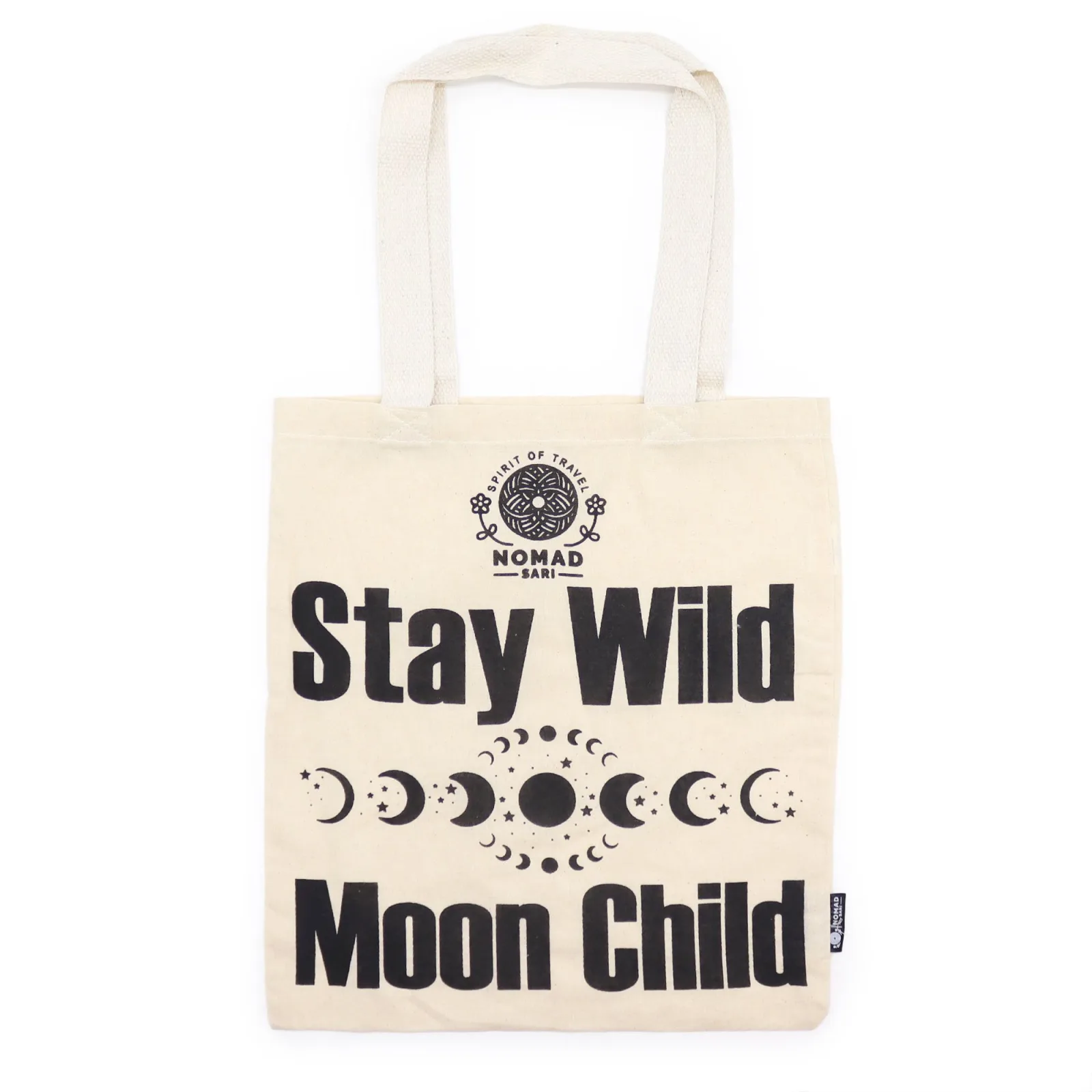 Ikonická Základní Taška - Stay Wild, Moon Child - (40x36cm) - Přírodní 4oz