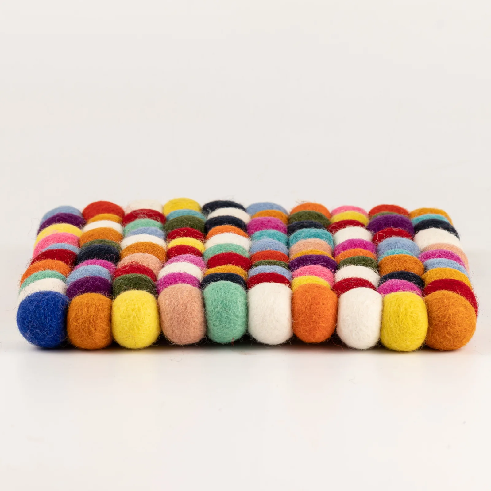 Čtverové Podložky z Plstěných Kuliček - 20cm - Více Barev