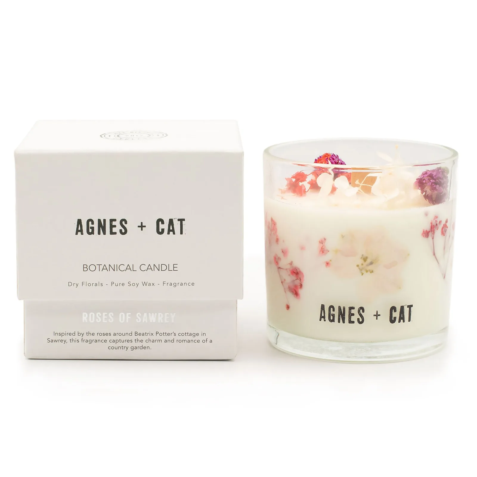 Agnes & Cat Botanická Sójová Svíčka - Růže Sawrey