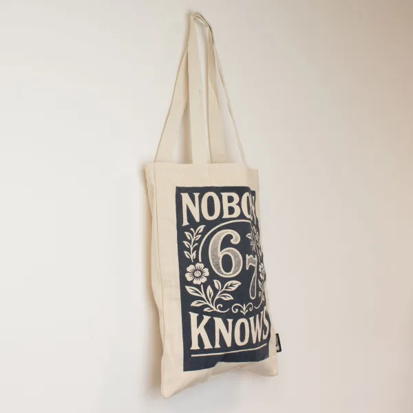 Ikonická Toni taška typu tote - Nobody Knows 67 (42x30 cm) - Přírodní 10 oz