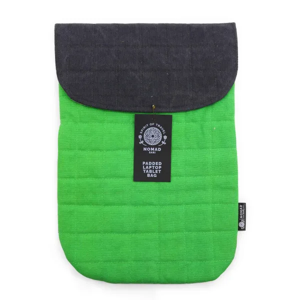 Polstrované Pouzdro na Notebook – Žabí Zelená – 14 oz stonewash