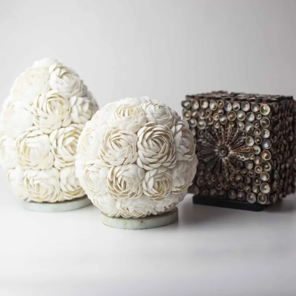 Boho Lampa z Mořských Mušlí - Ovál Čokoládový Twist - 15cm