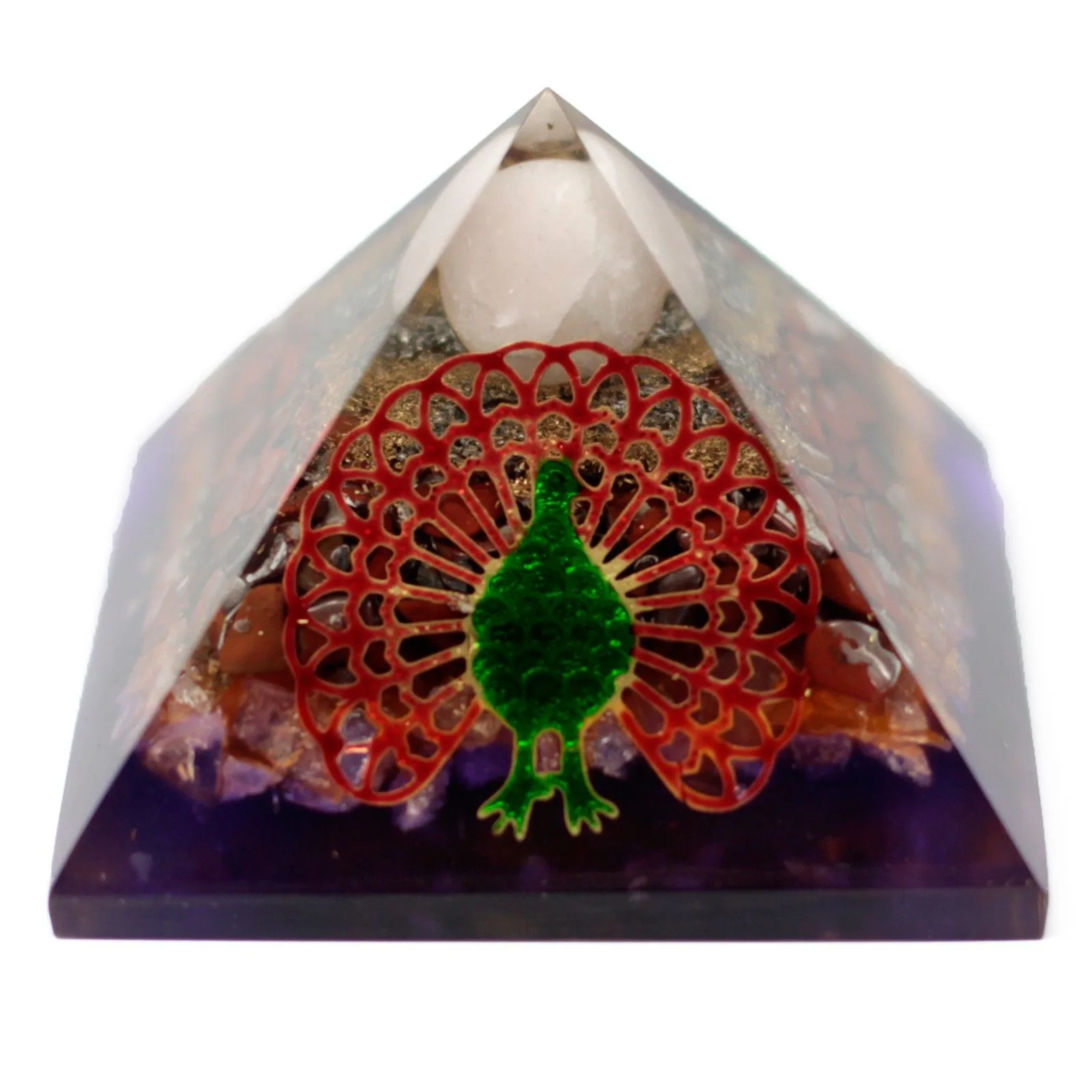 Orgonit Pyramida - 70 mm - Páv